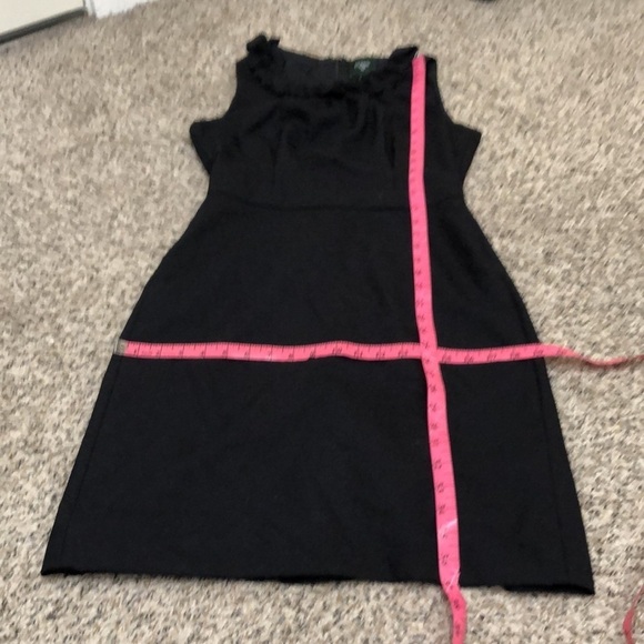 J Crew Suiting Dress Size 4 Black Will Blend Sheath Rosette Ruffle Appliqué - Picture 10 of 10